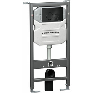 Инсталляция для унитаза Ceramicanova Envision с кнопкой смыва Round черная матовая (CN1001B)