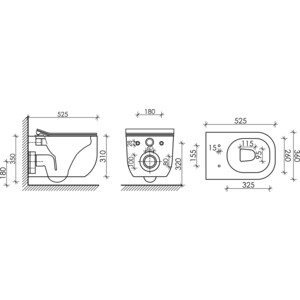 Унитаз подвесной безободковый Ceramicanova Noel Rimless (CN3013)