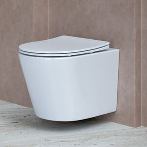 Унитаз подвесной безободковый Ceramicanova Balearica Rimless с сиденьем микролифт, белый (CN6000)