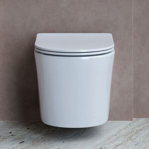 Унитаз подвесной безободковый Ceramicanova Balearica Rimless с сиденьем микролифт, белый (CN6000)