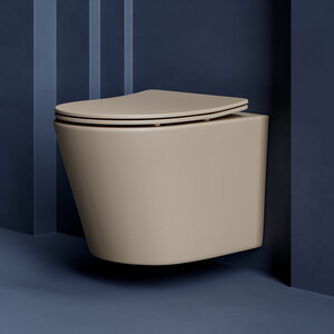 Унитаз подвесной безободковый Ceramicanova Balearica Rimless с сиденьем микролифт, капучино матовый (CN6000MC)