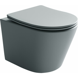 Унитаз подвесной безободковый Ceramicanova Balearica Rimless с сиденьем микролифт, антрацит матовый (CN6000MH)