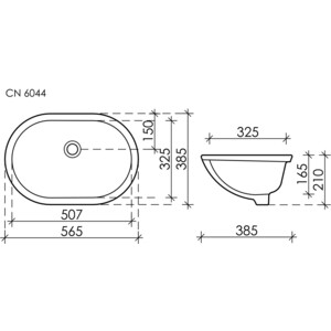 Раковина встраиваемая Ceramicanova Element 57х39 (CN6044)