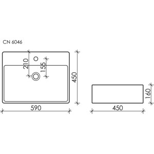 Раковина накладная Ceramicanova Element 59х45 (CN6046)