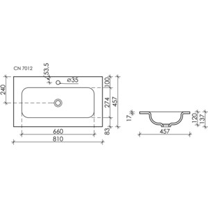 Раковина мебельная Ceramicanova Element 81х46 (CN7012)
