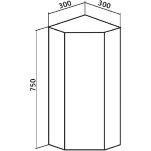 Зеркальный шкаф Runo Кредо 30 угловой, белый (00000001108)