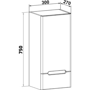 Шкаф подвесной Runo Парма 30 правый, белый (00-00001129)