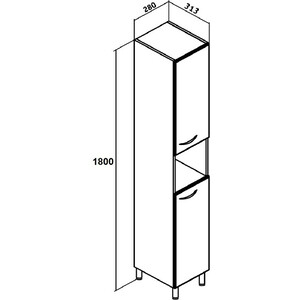 Пенал Runo Эконом 30х180 белый (00000000618)
