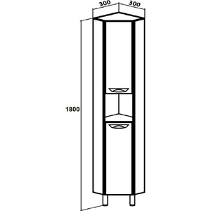 Пенал Runo Эконом 30х180 угловой, белый (00000000290)