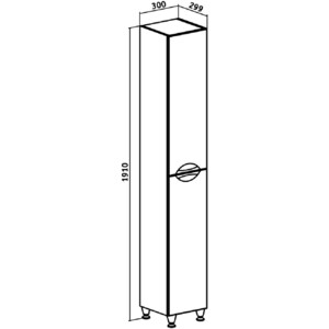 Пенал Runo Барселона 30х190 белый (00000001034)