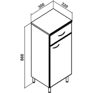 Комод Runo Эконом 30 правый, белый (00000000110)