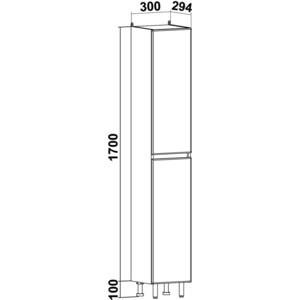 Пенал Runo Лада 30х180 правый, белый (00-00001166)