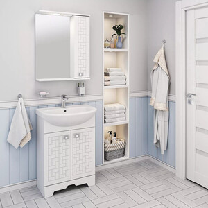 Зеркальный шкаф Runo Авила 60х75 правый, белый (00000001047)