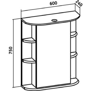 Зеркальный шкаф Runo Гиро 60х75 правый, белый (00000000025)