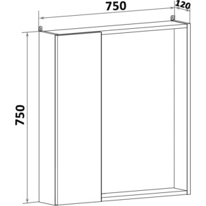 Зеркальный шкаф Runo Манхэттен 75х75 белый (00-00001045)