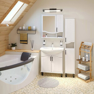 Зеркальный шкаф Runo Марсель 65х75 белый (00-00001202)