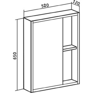 Зеркальный шкаф Runo Эко 52х65 серый бетон (00-00001184)