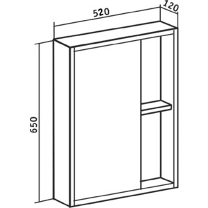 Зеркальный шкаф Runo Эко 52х65 скандинавский дуб (00-00001185)