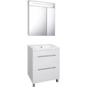 Мебель для ванной Runo Парма 59х46 2 ящика, напольная, белая