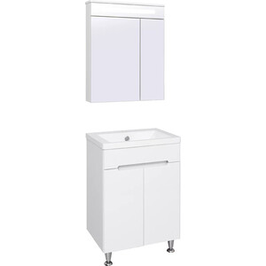 Мебель для ванной Runo Парма 59х46 2 двери, напольная, белая