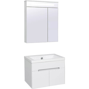 Мебель для ванной Runo Парма 59х46 2 двери, подвесная, белая