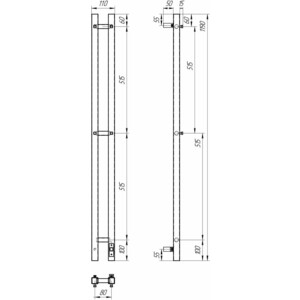 Полотенцесушитель электрический Point Гермес П3 80x1200 хром (PN13812)
