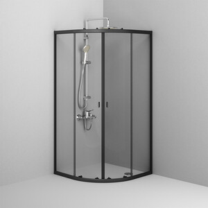 Душевой уголок Am.Pm X-Joy Twin Slide 90x90 прозрачный, матовый черный (W88G-205-090BT64)