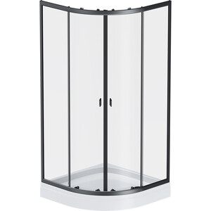 Душевой уголок Am.Pm X-Joy Twin Slide 80x80 с поддоном, прозрачный, матовый черный (W88E-205-080BT64)