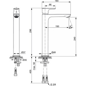 Смеситель для раковины Ideal Standard Connect Air хром (A7027AA)