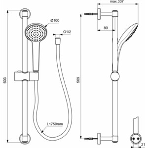 Душевой гарнитур Ideal Standard Idealrain Soft M1 черный шелк (BD142XG)