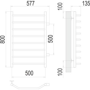 Полотенцесушитель водяной Terminus Виктория 8П 500х800 (4670078530110)