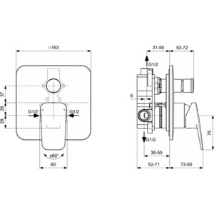 Смеситель для ванны Ideal Standard Ceraplan с механизмом, хром (BD259AA)