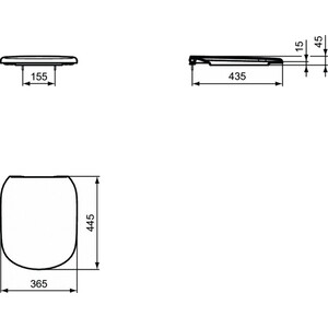 Сиденье для унитаза Ideal Standard Tesi черное (T3529V3)