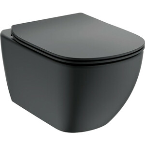 Унитаз подвесной Ideal Standard Tesi AquaBlade с сиденьем микролифт, черный (T0079V3, T3527V3)
