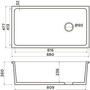 Кухонная мойка Omoikiri Tokara 88-U/I-WH Glossy Side белый (4993867)