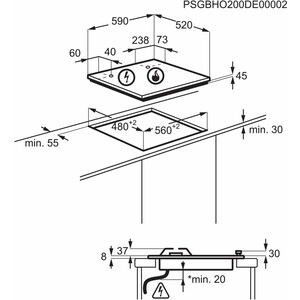 Газовая варочная панель Electrolux KGG64362W