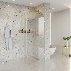 Душевая перегородка Niagara Nova 110x195 прозрачная, холодное золото (NG-642-11GOLD)