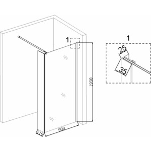 Душевая перегородка Niagara Nova 90x195 прозрачная, холодное золото (NG-644-90GOLD)