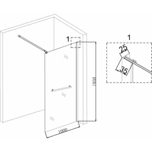 Душевая перегородка Niagara Nova 100x195 прозрачная, хром (NG-661-10)
