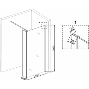 Душевая перегородка Niagara Nova 110x195 прозрачная, хром (NG-664-11)