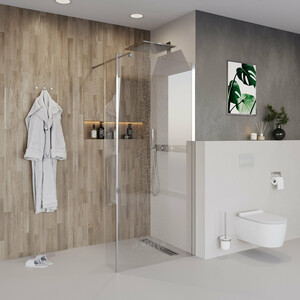 Душевая перегородка Niagara Nova 110x195 прозрачная, хром (NG-664-11)