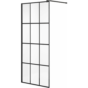 Душевая перегородка Niagara Nova 90x195 прозрачная с рисунком, черная (NG-685-90BLACK)