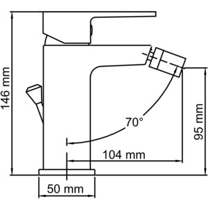 Смеситель для биде Wasserkraft Abens с донным клапаном черный soft-touch (2006)