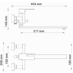Смеситель для ванны Wasserkraft Alme хром (1502L)