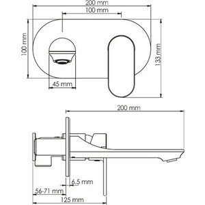 Смеситель для раковины Wasserkraft Elbe черный soft-touch (7430)