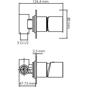 Смеситель для душа Wasserkraft Elbe черный soft-touch (7452)