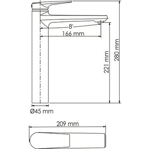 Смеситель для раковины Wasserkraft Wiese оружейная сталь (8403H)
