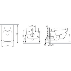 Унитаз подвесной безободковый Am.Pm Gem FlashClean с сиденьем микролифт (C901701SC)