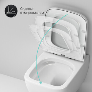 Унитаз подвесной безободковый Am.Pm Gem FlashClean с сиденьем микролифт (C901701SC)