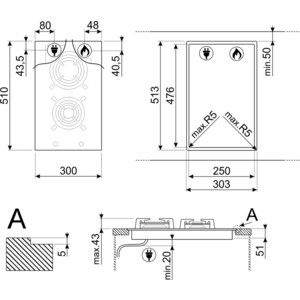 Газовая варочная панель Smeg PV332CN